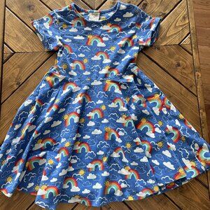 FRUGI Spring Skater Dress Rainbow Skies 5-6 Organic